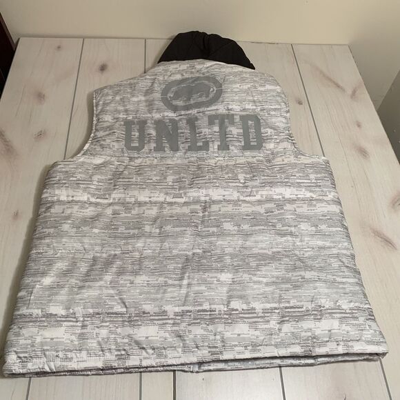 mens 2XL ecko unltd winter vest with hood grey - Picture 5 of 7
